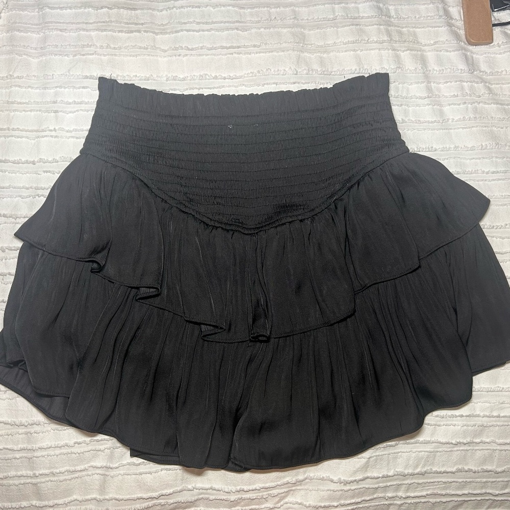 Black Silk Short Skirt
